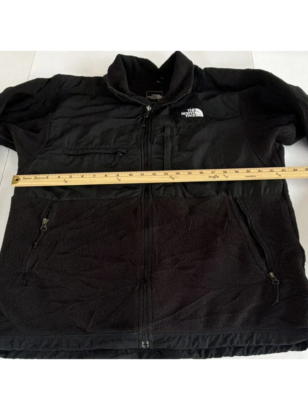 The North Face Men’s Black Solid Full Zip Denali Jacket Pockets Stand-Up Size L